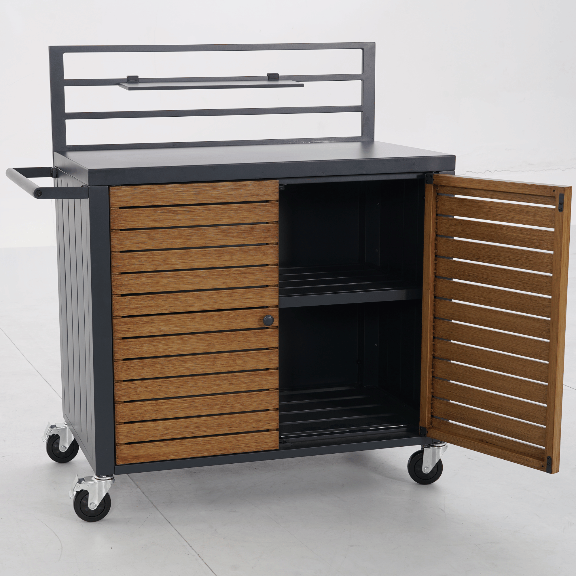 Outdoor Storage Cabinet Workstation on Wheels