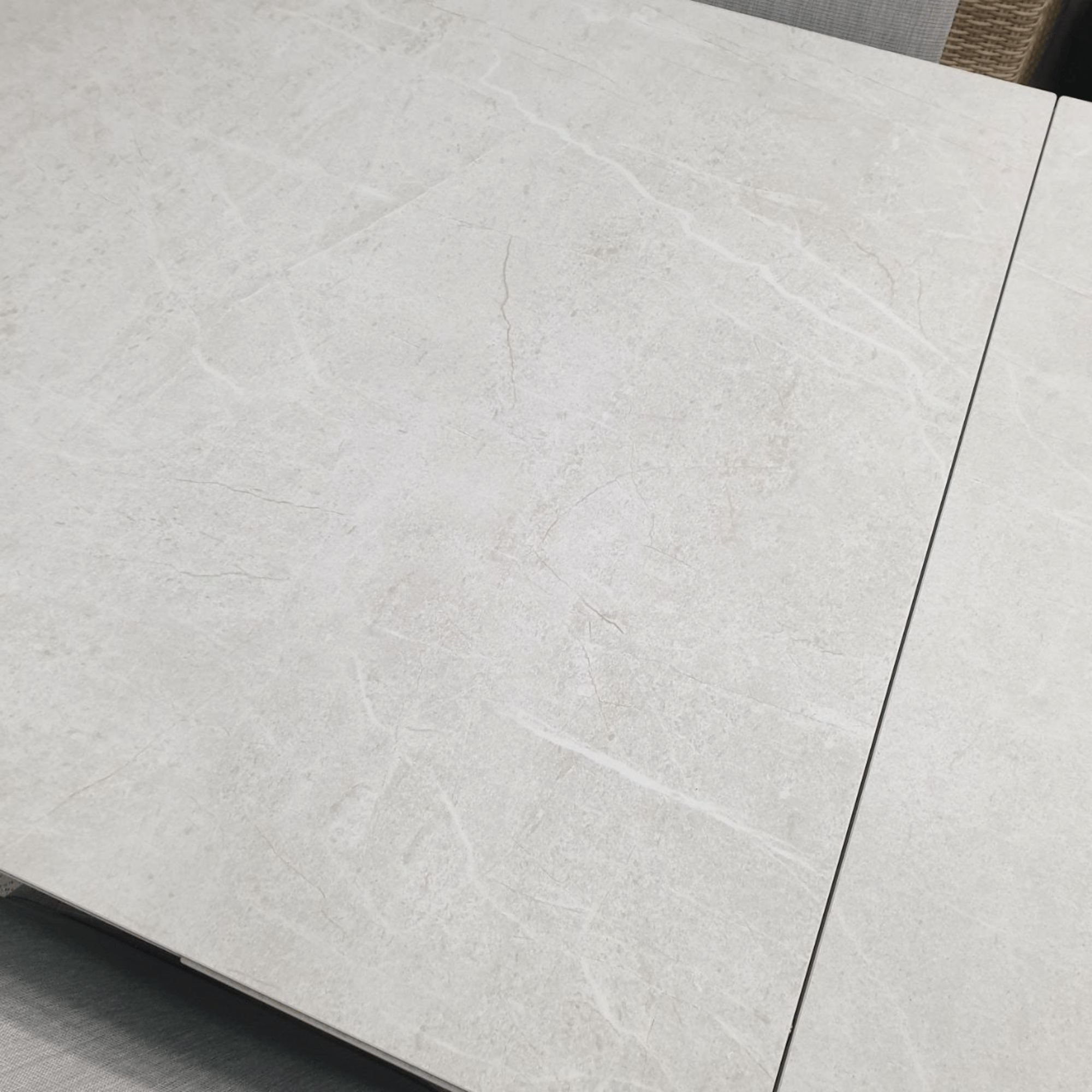 Atlanta Outdoor Extendable Dining Table - White/Cream Stone