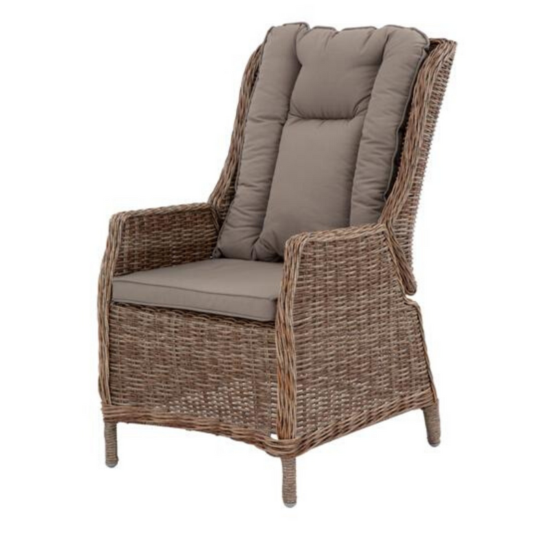 Eldorado wicker recliner with footstool - 2 piece outdoor lounge set