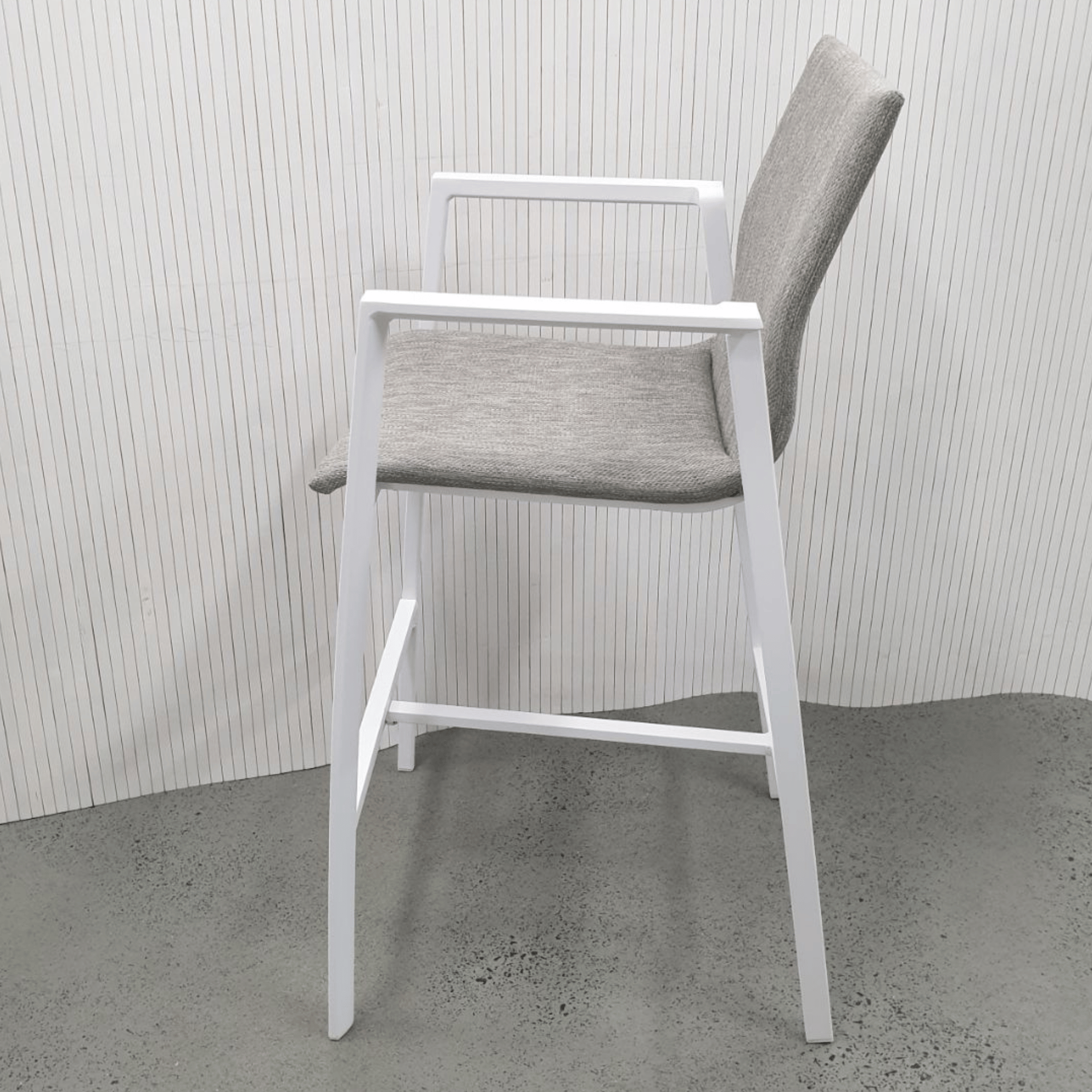 Bronte Aluminium Outdoor Bar Chair - White/Taupe