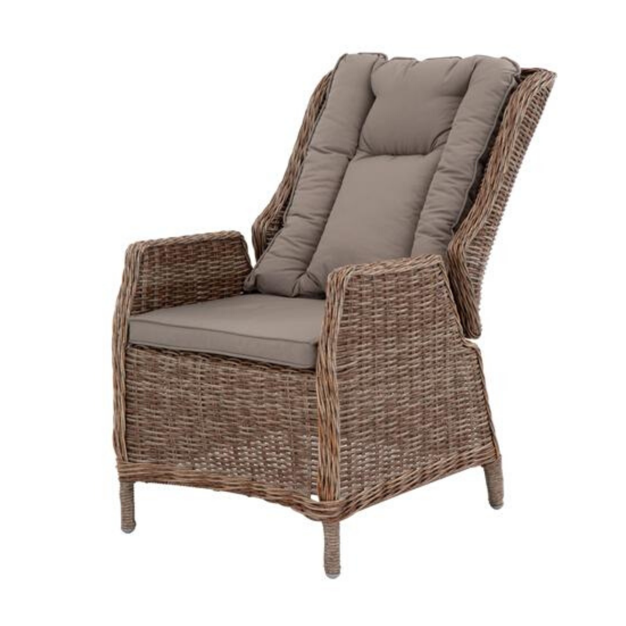 Eldorado wicker recliner with footstool - 2 piece outdoor lounge set