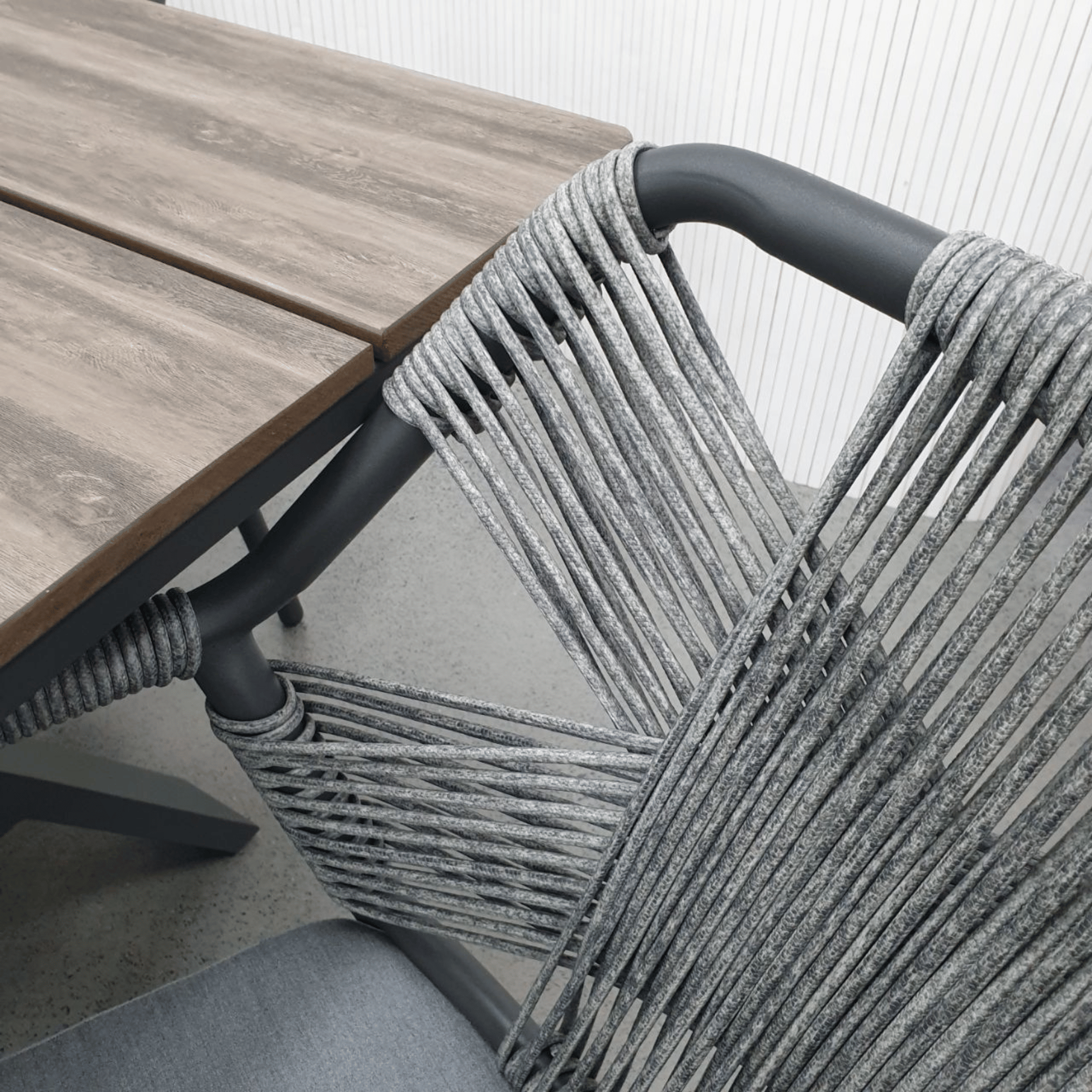 Havana Wick-rope Outdoor Dining Chair - Dark Grey