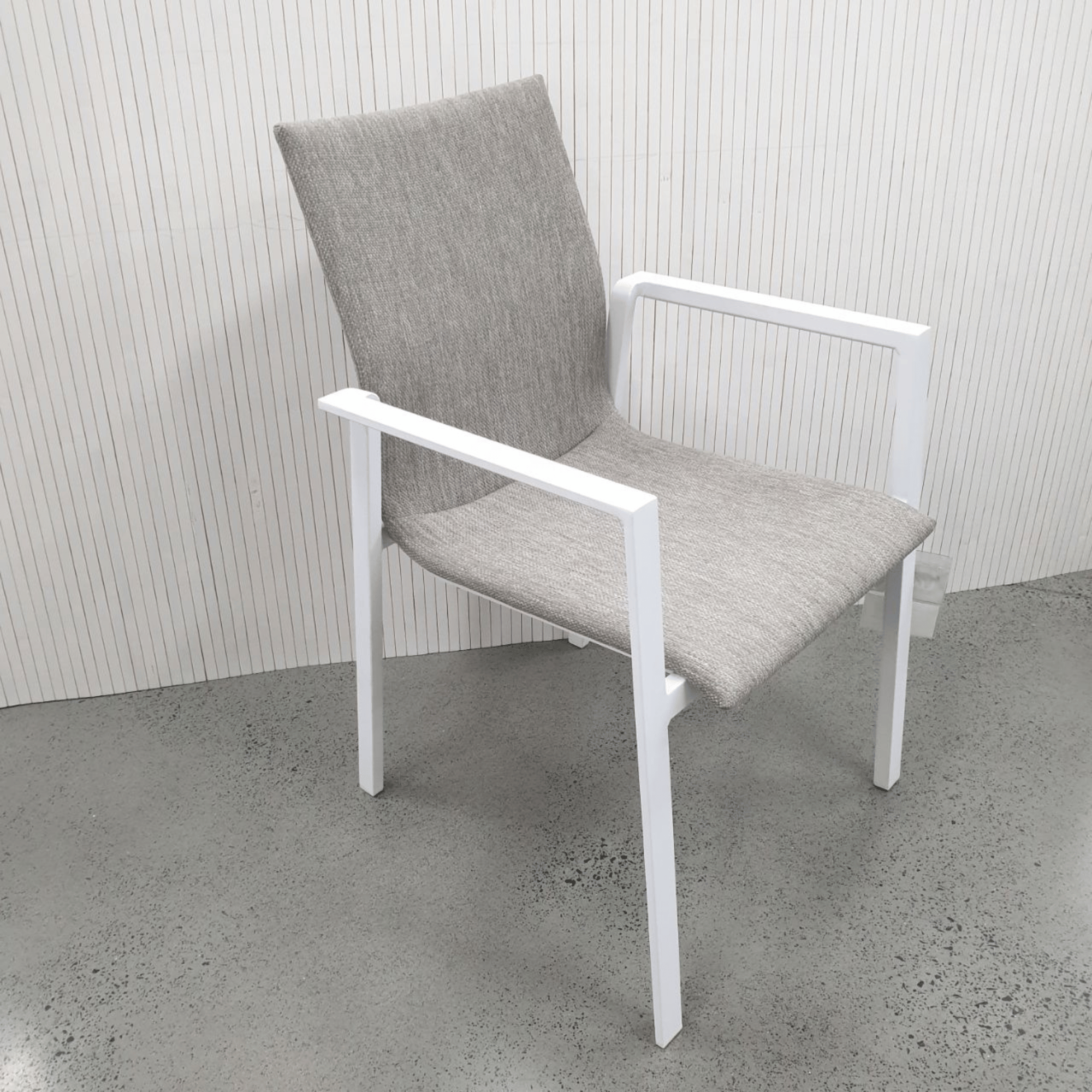 Bronte Aluminium Outdoor Dining Chair - White/Taupe
