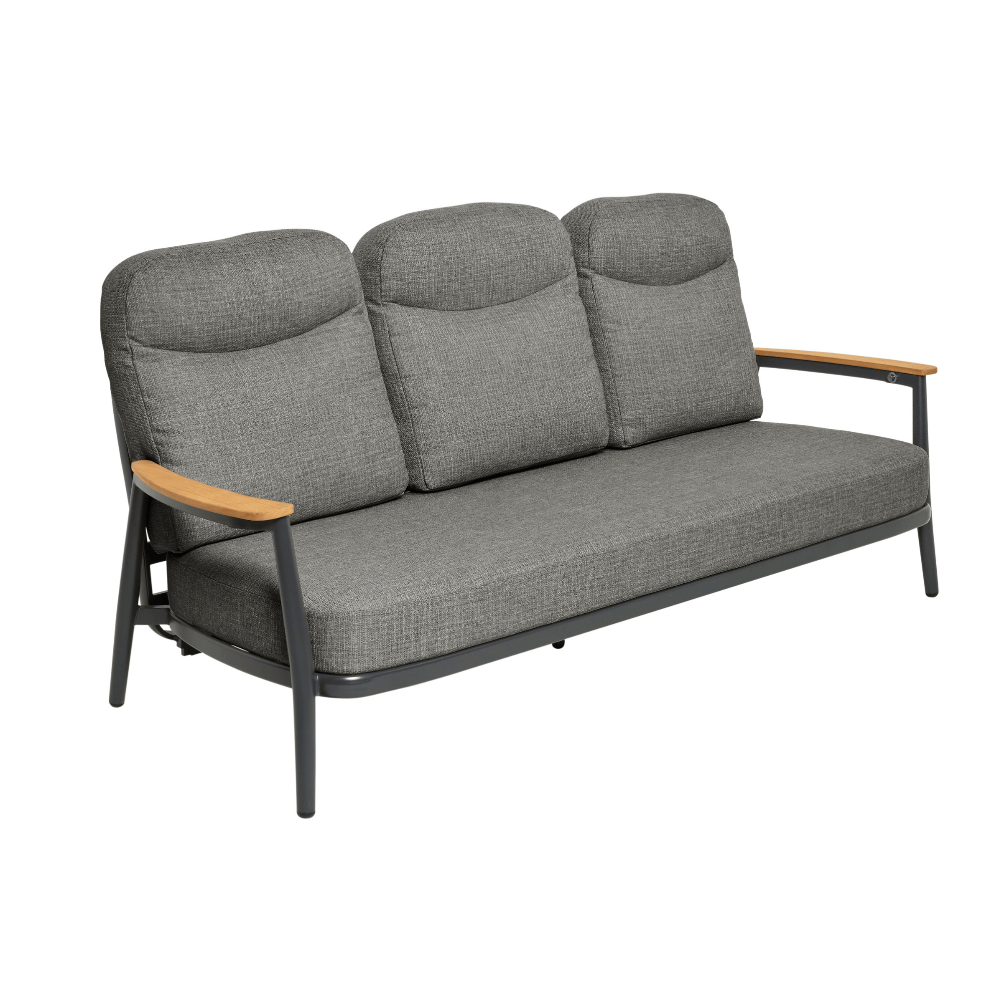 Lennox 4-piece Reclining Outdoor Lounge Setting - Charcoal/charcoal