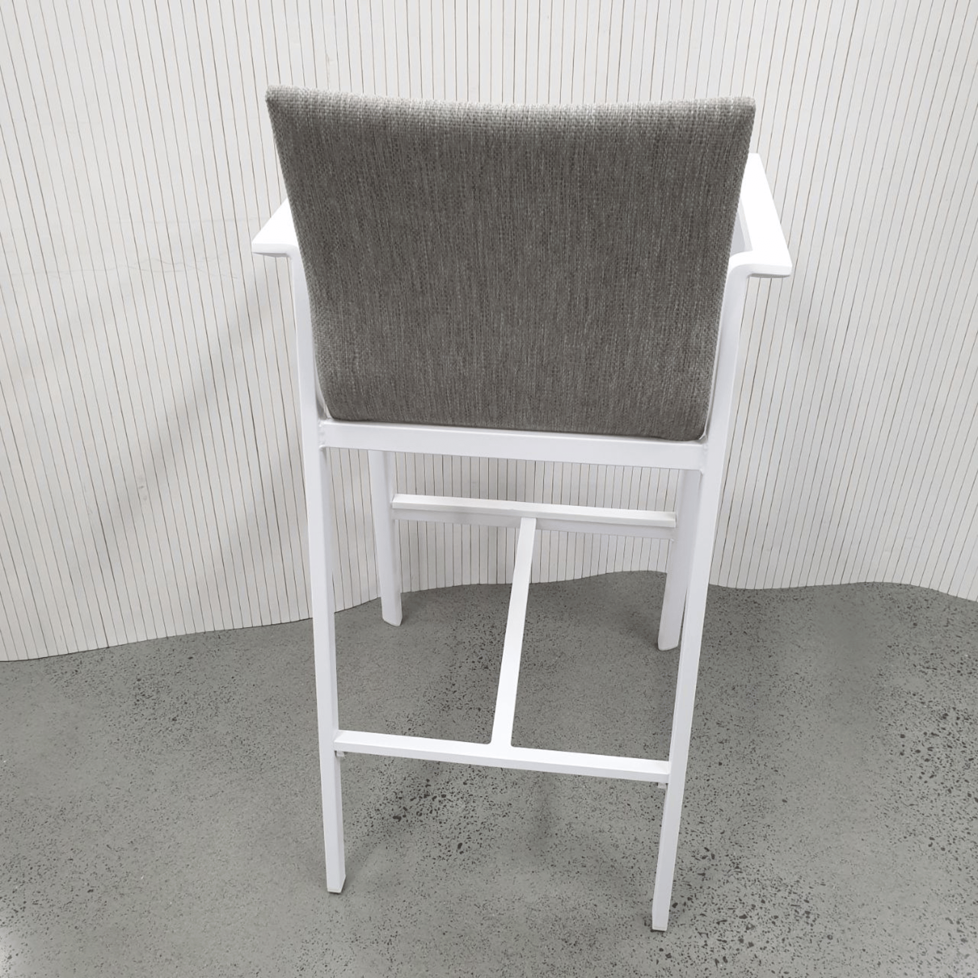 Bronte Aluminium Outdoor Bar Chair - White/Taupe