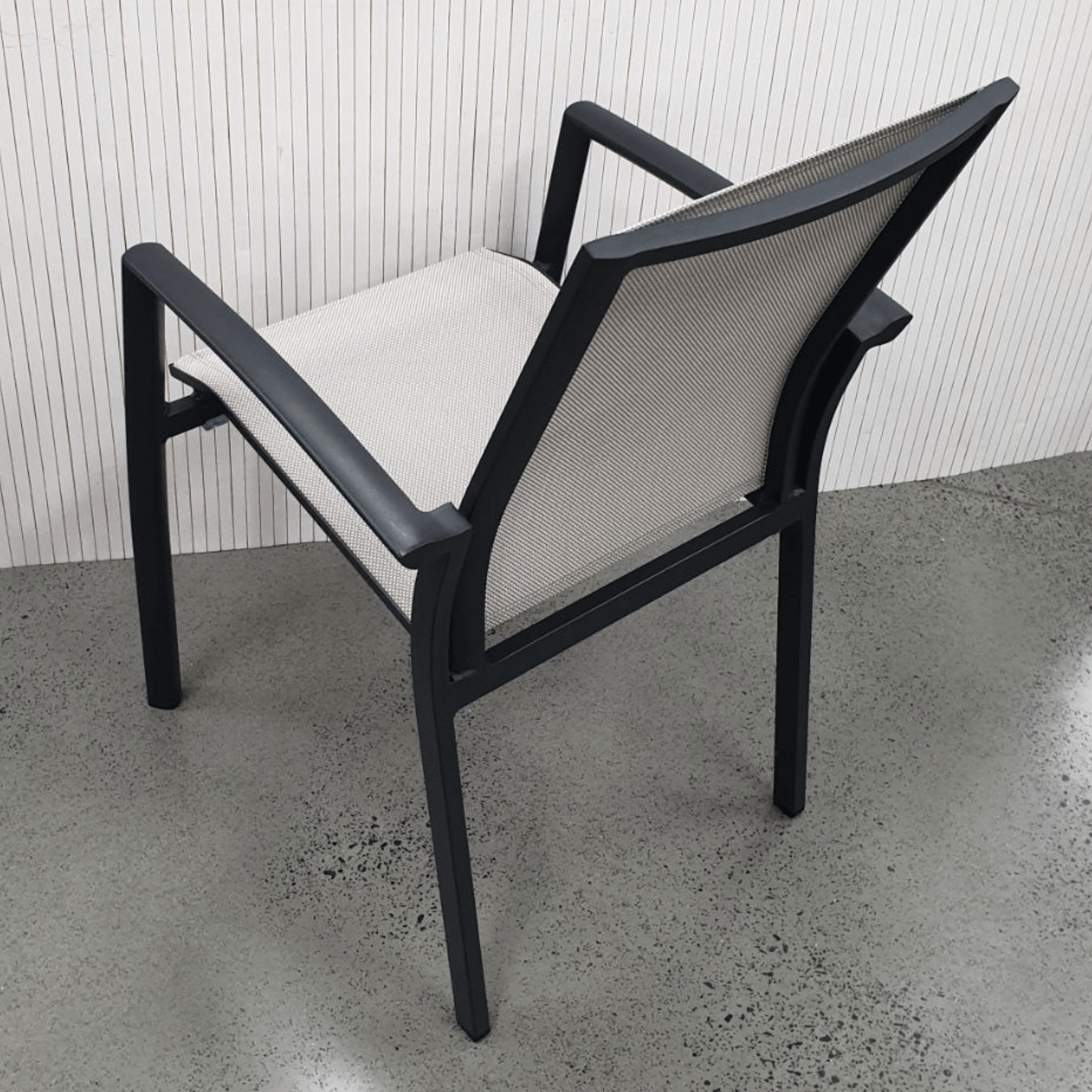 Florida Aluminium Outdoor Dining Chair - Black/beige