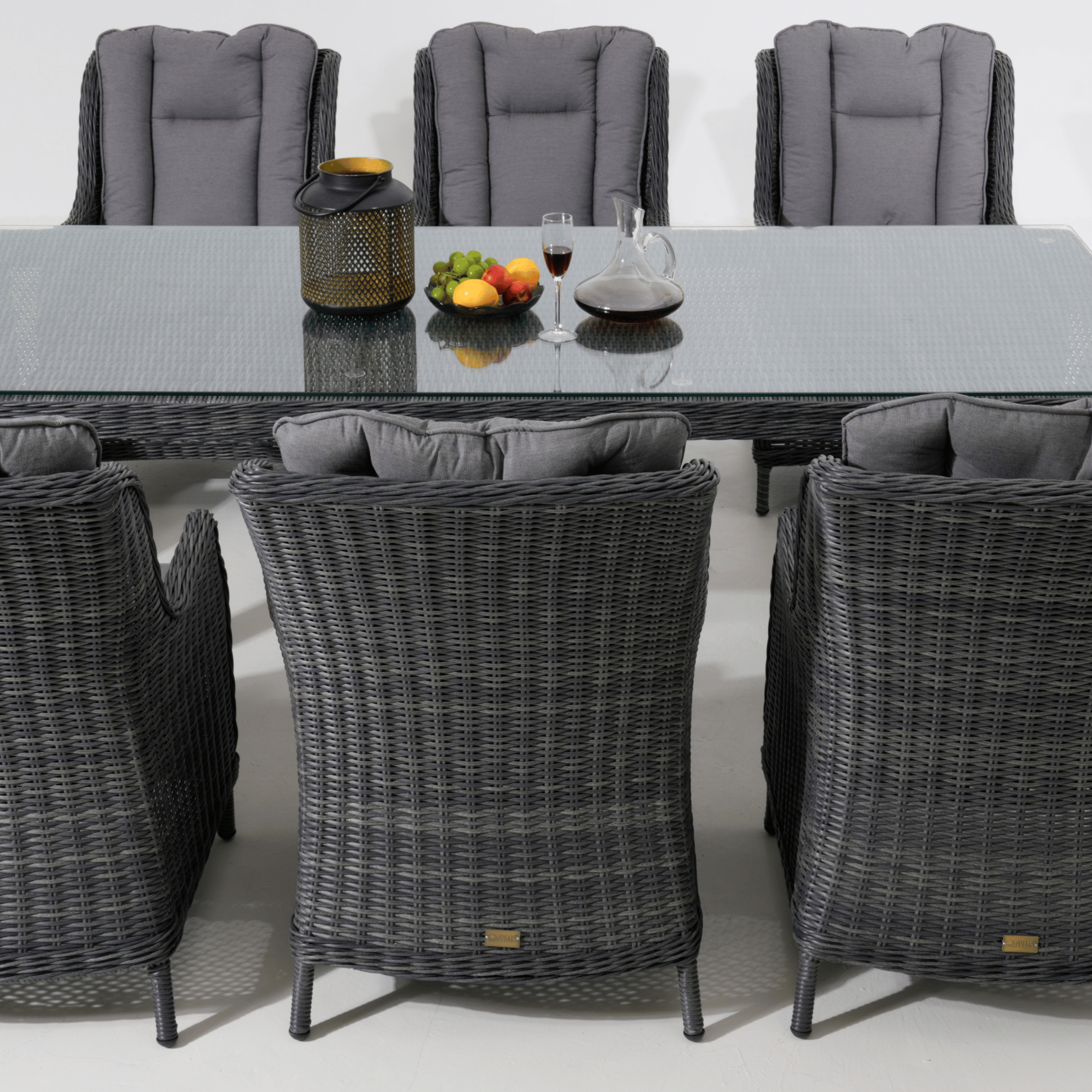 San Jose 9-piece Outdoor Wicker Dining Setting - Castle Grey