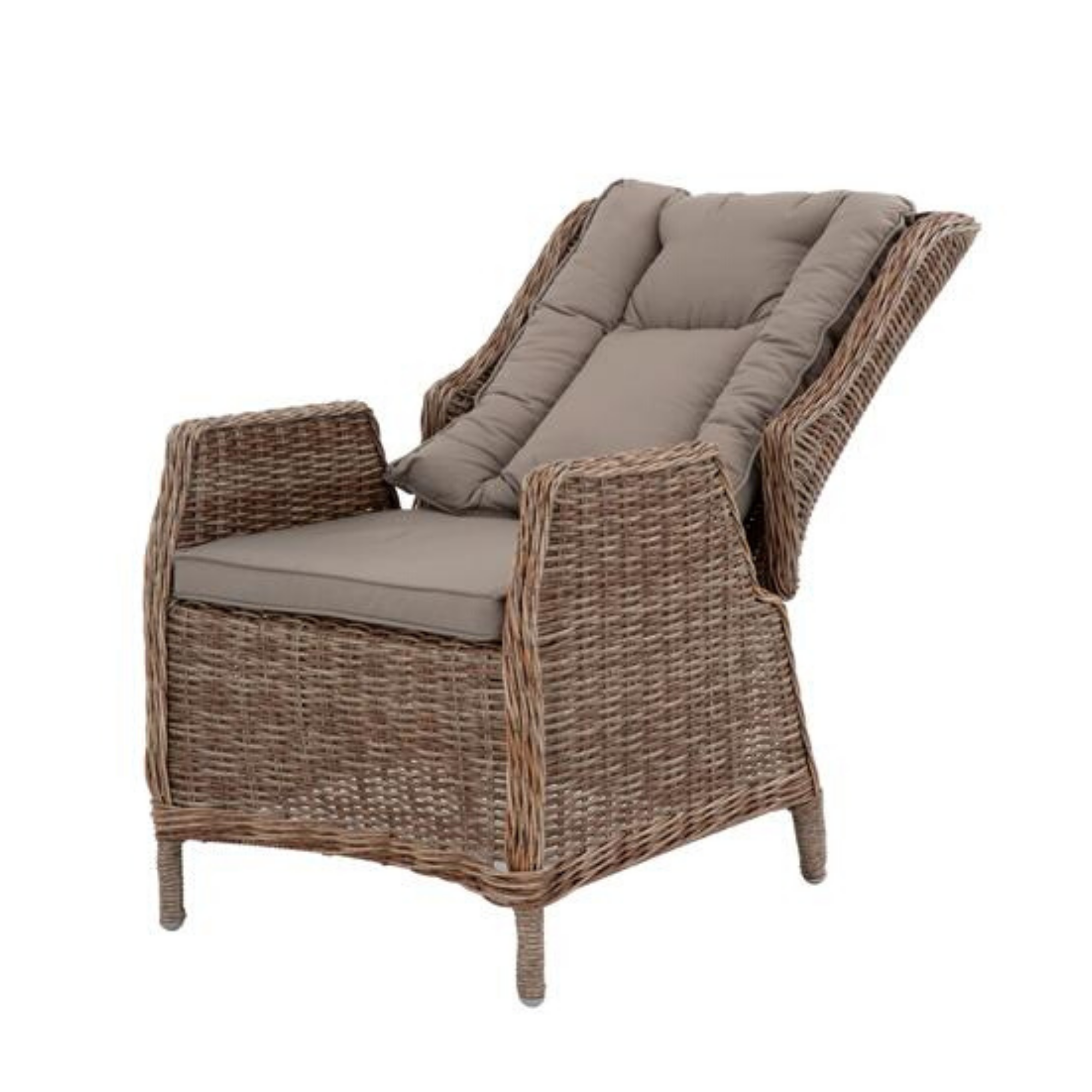 Eldorado wicker recliner with footstool - 2 piece outdoor lounge set