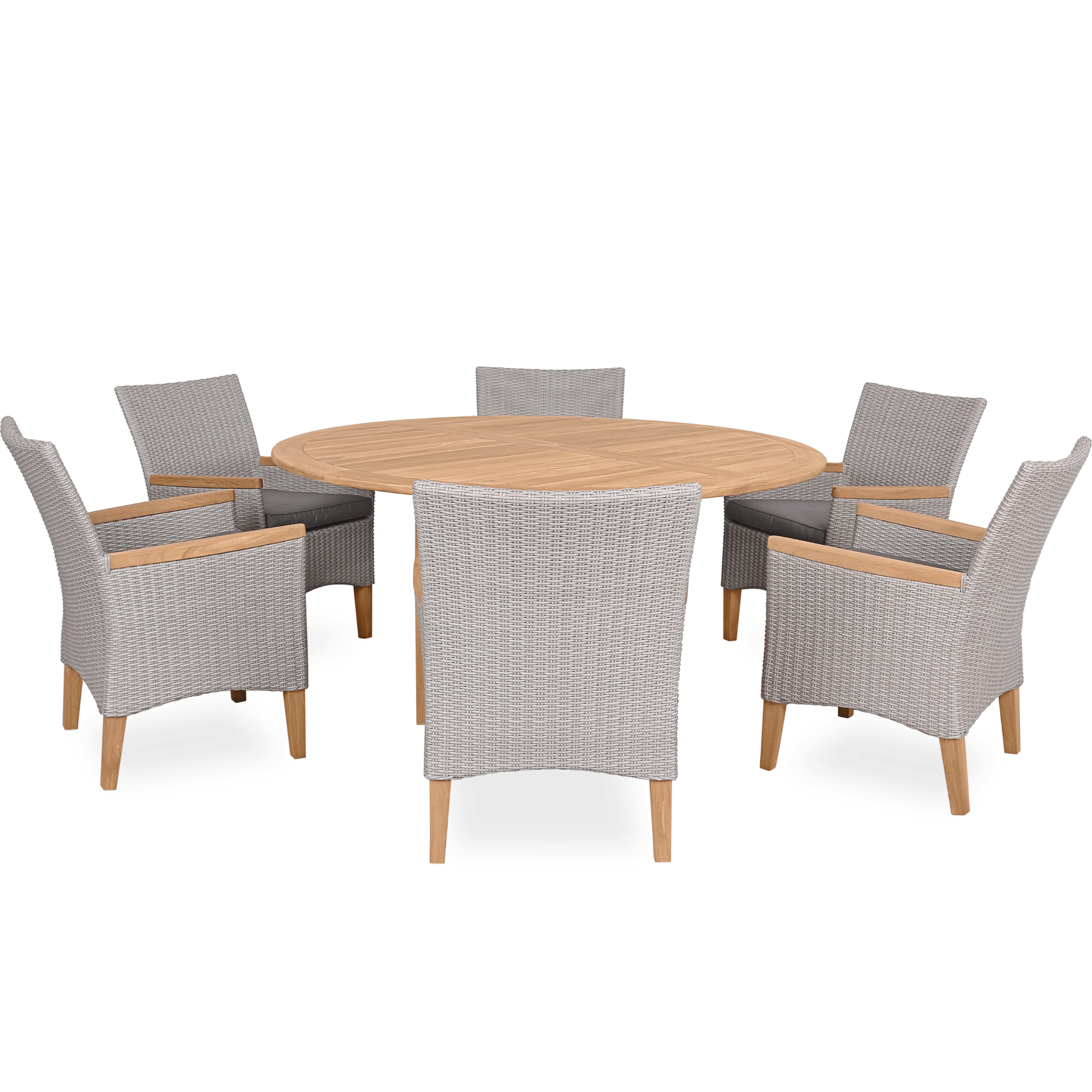Montego 160cm Round & Florence Wicker 7pce Outdoor Dining Setting
