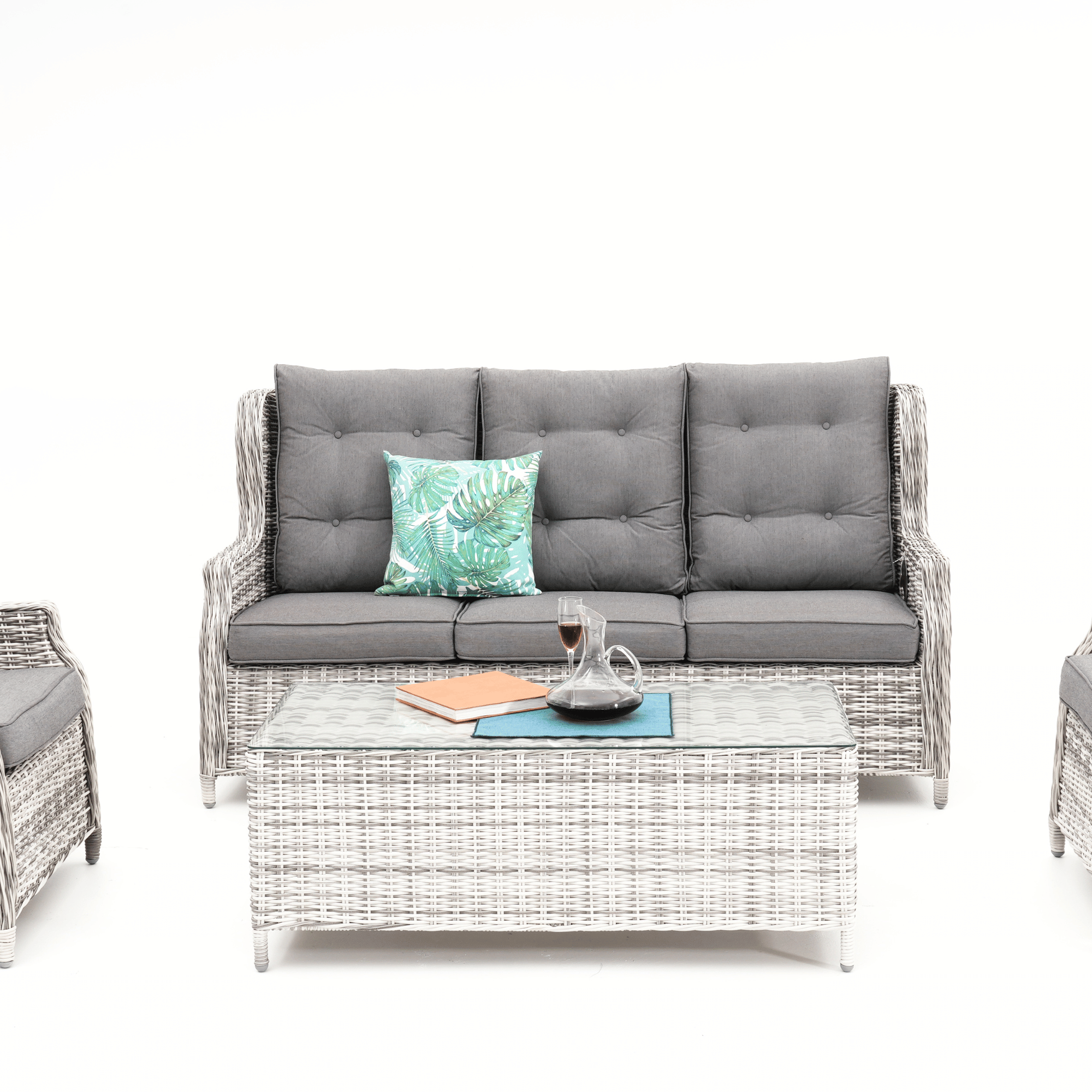 Anglesea 4-piece Wicker Outdoor Lounge Set - Zen White Wicker