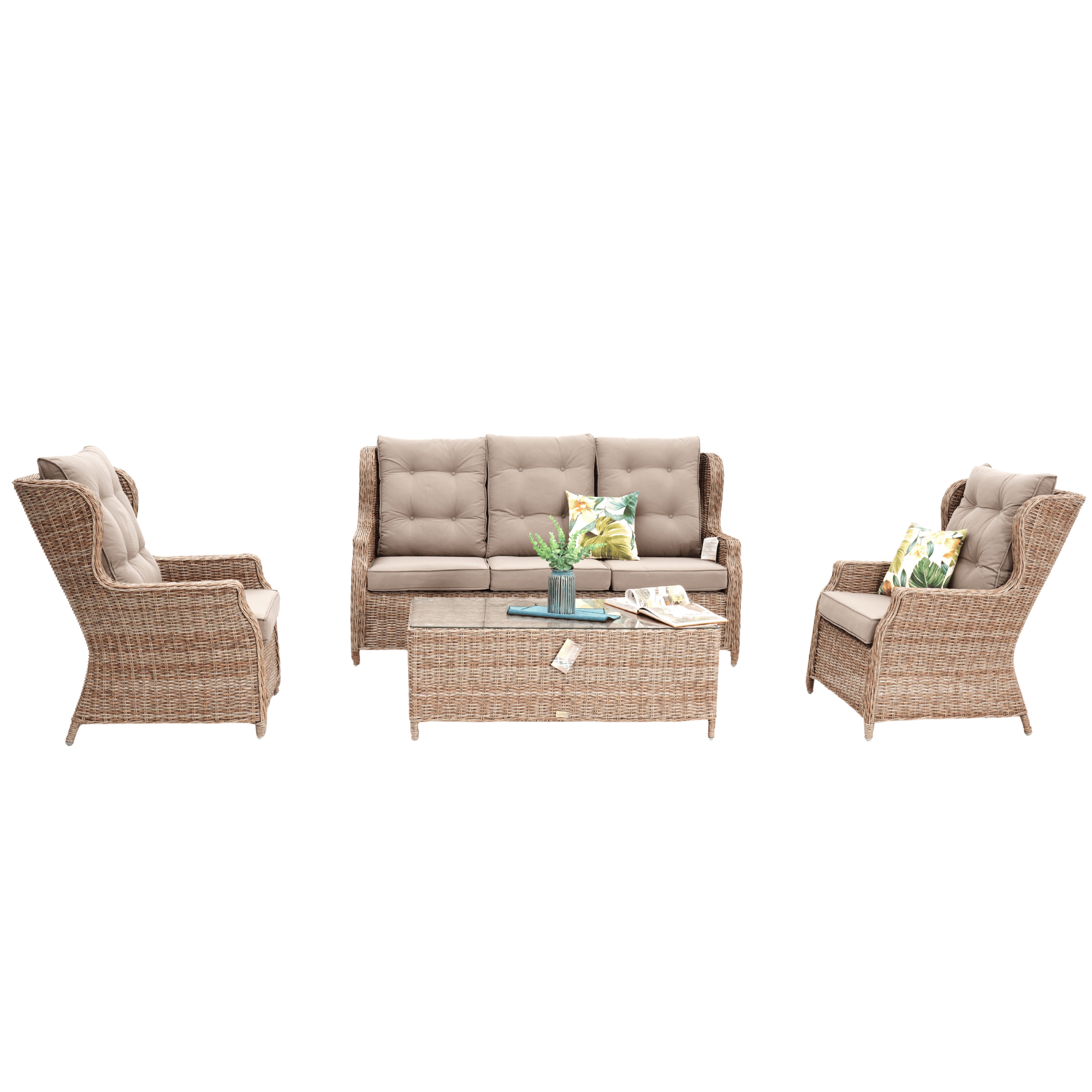 Anglesea 4-piece Wicker Outdoor Lounge Set - Marina Wicker