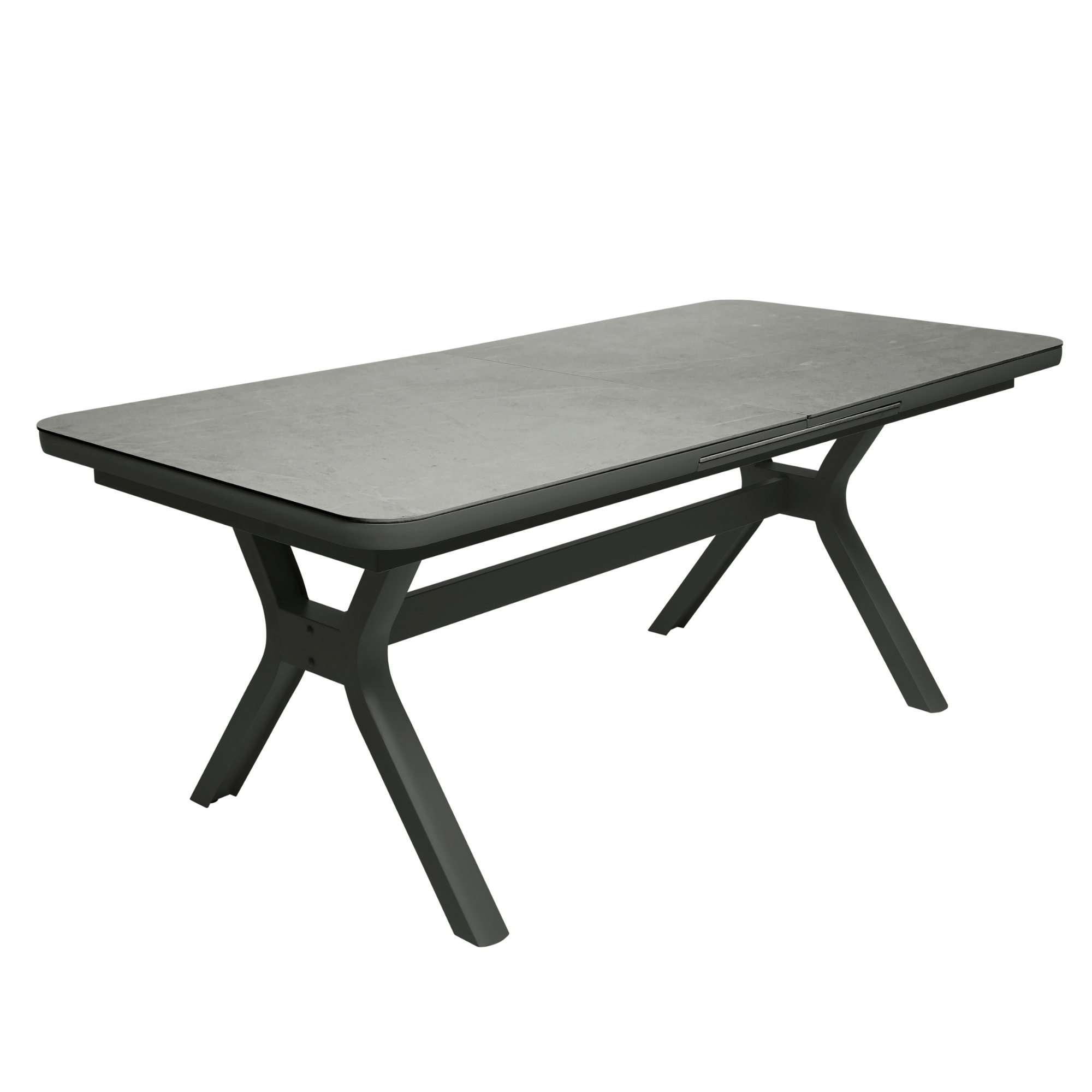 Ashton Extendable Dining Table | Charcoal Frame, Bottega Sintered Stone | 2-2.6 x 1m