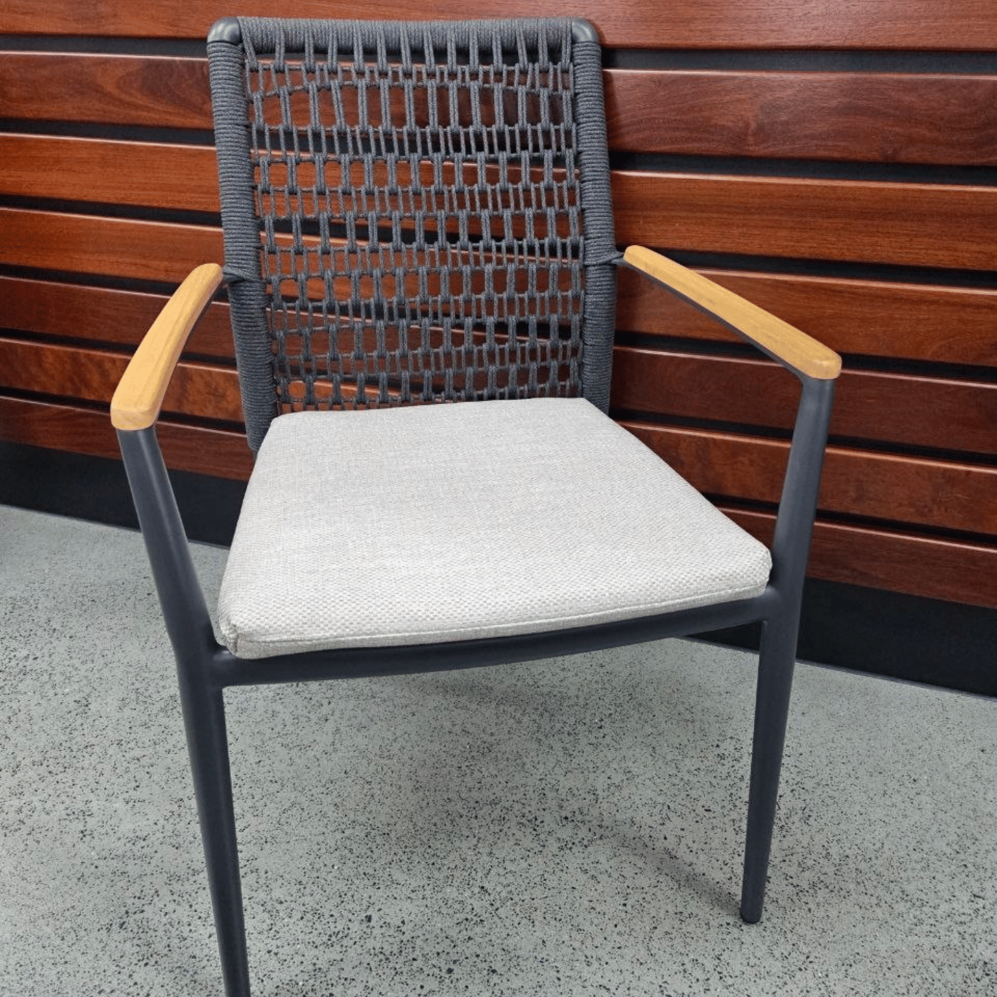 Addis Dining Chair - Charcoal/Oatmeal