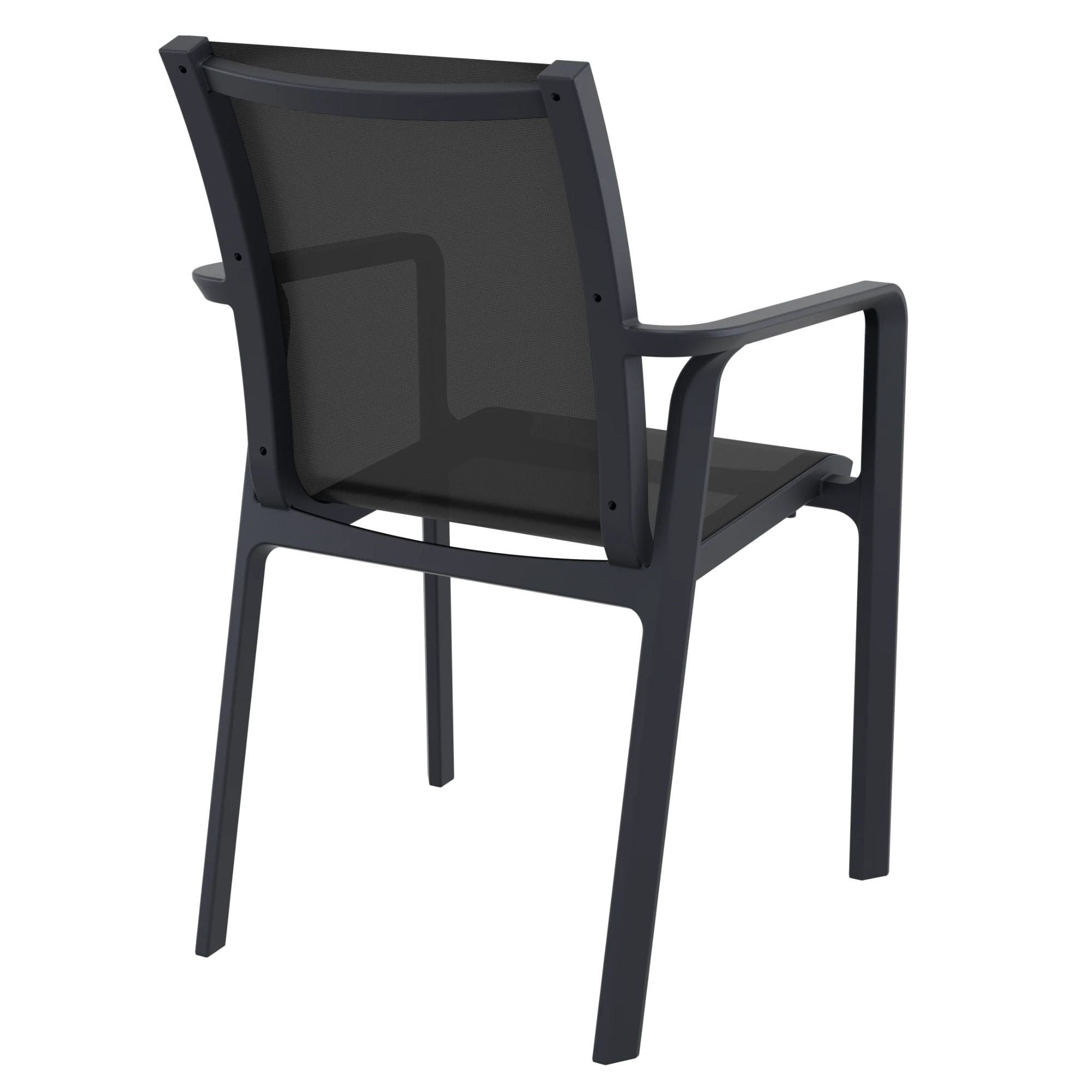 Back view of Siesta Pacific Dining Chair - Black - Commercial Grade