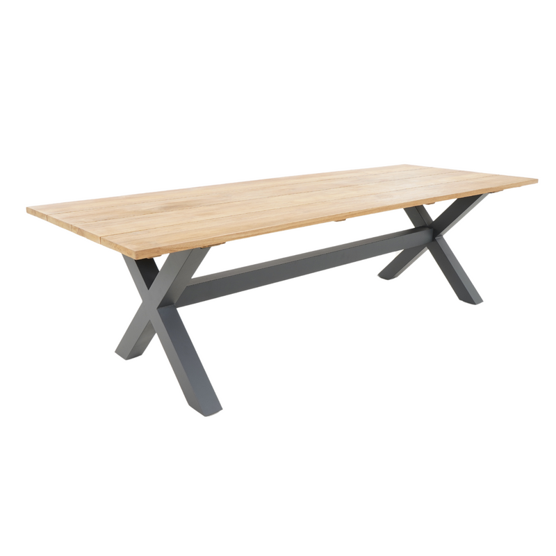 Bellona Teak & Aluminium Outdoor Dining Table - Charcoal