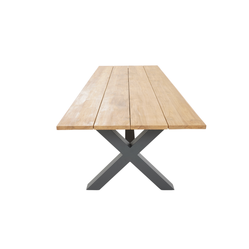 Bellona Teak & Aluminium Outdoor Dining Table - Charcoal