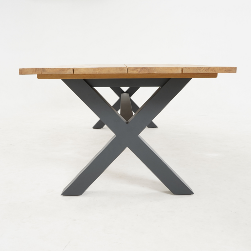 Bellona Teak & Aluminium Outdoor Dining Table - Charcoal