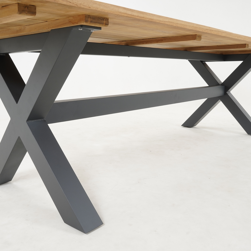 Bellona Teak & Aluminium Outdoor Dining Table - Charcoal