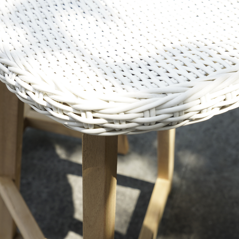 Belmont table with Danske bar stool - Kibu white - 7 piece outdoor bar setting