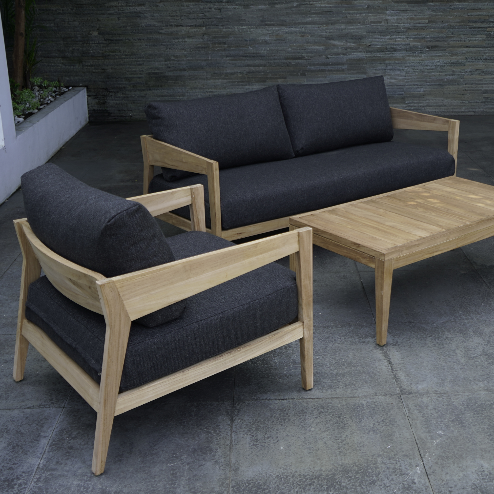 Caldena teak lounge setting - 4 piece outdoor lounge set - CB 090