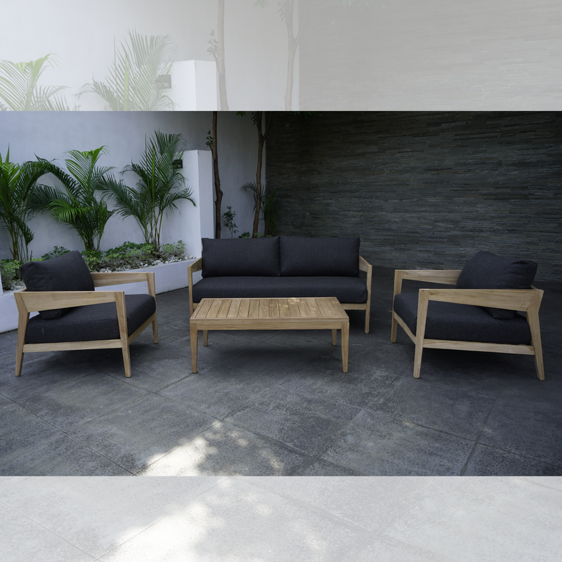 Caldena teak lounge setting - 4 piece outdoor lounge set - CB 090