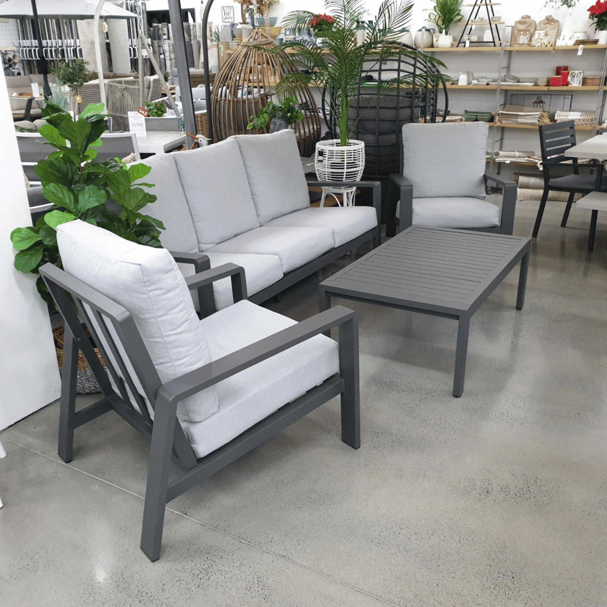 Carrington 3 piece Outdoor Lounge Setting - charcoal (one single lounge only)