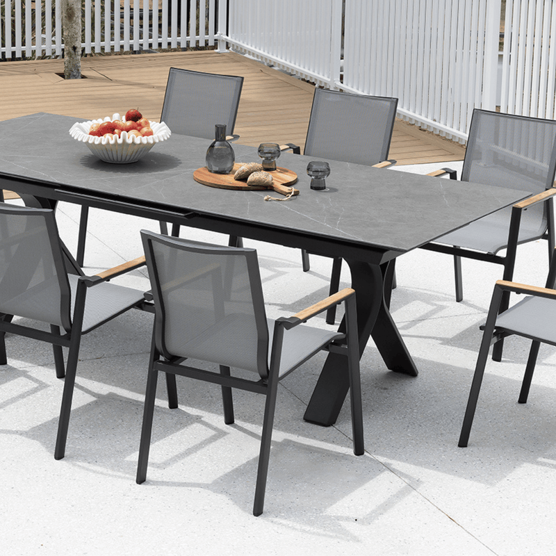 Carson Outdoor Extension Dining Table Charcoal