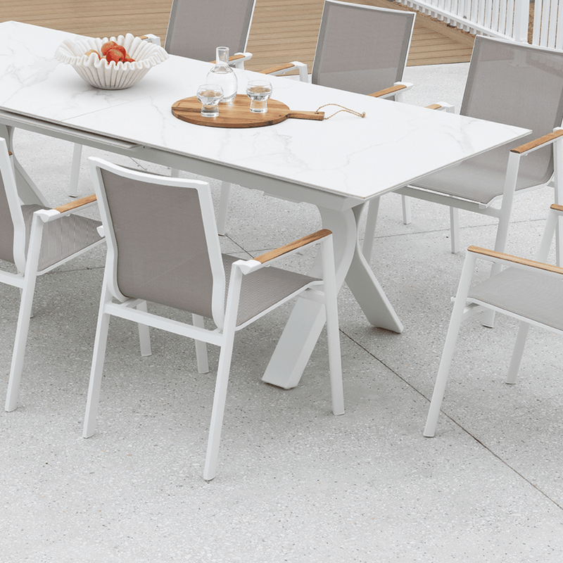 Carson Outdoor Extension Dining Table White