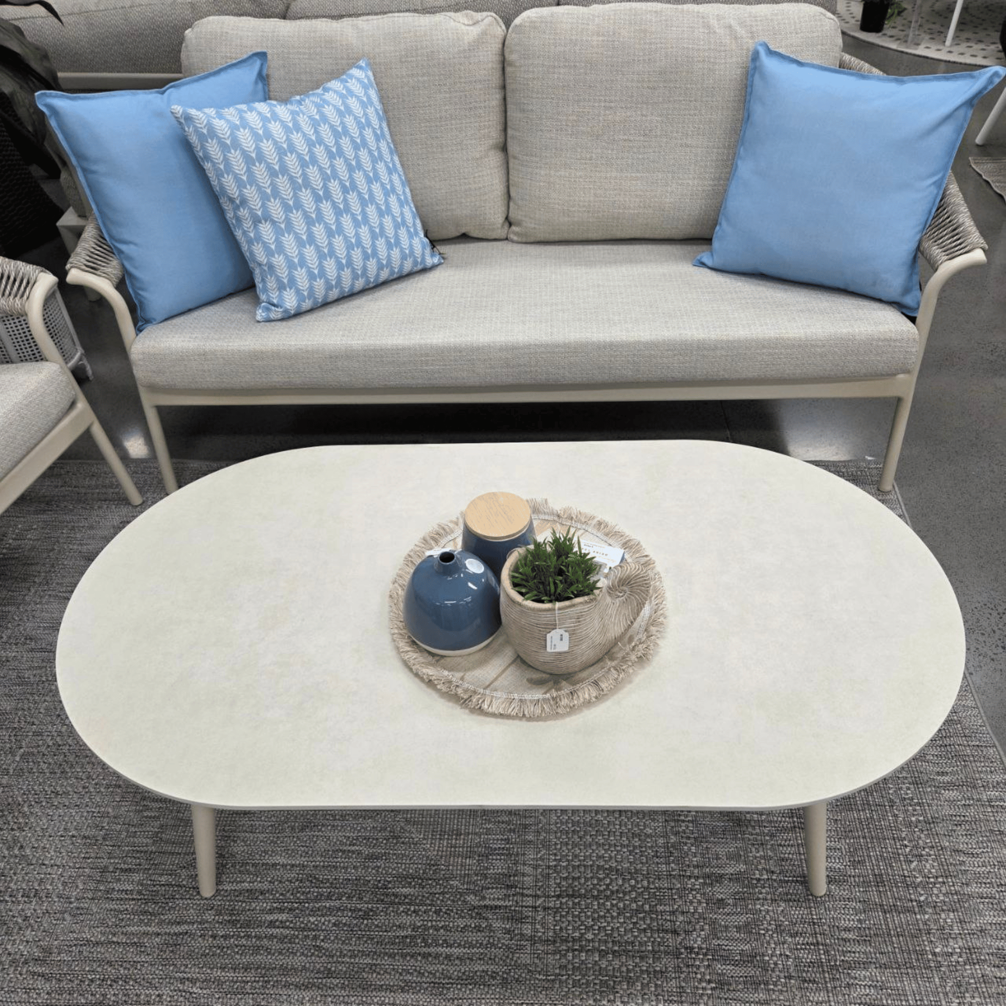 Celia 4 piece Outdoor Lounge Setting - Ivory / Dove Grey