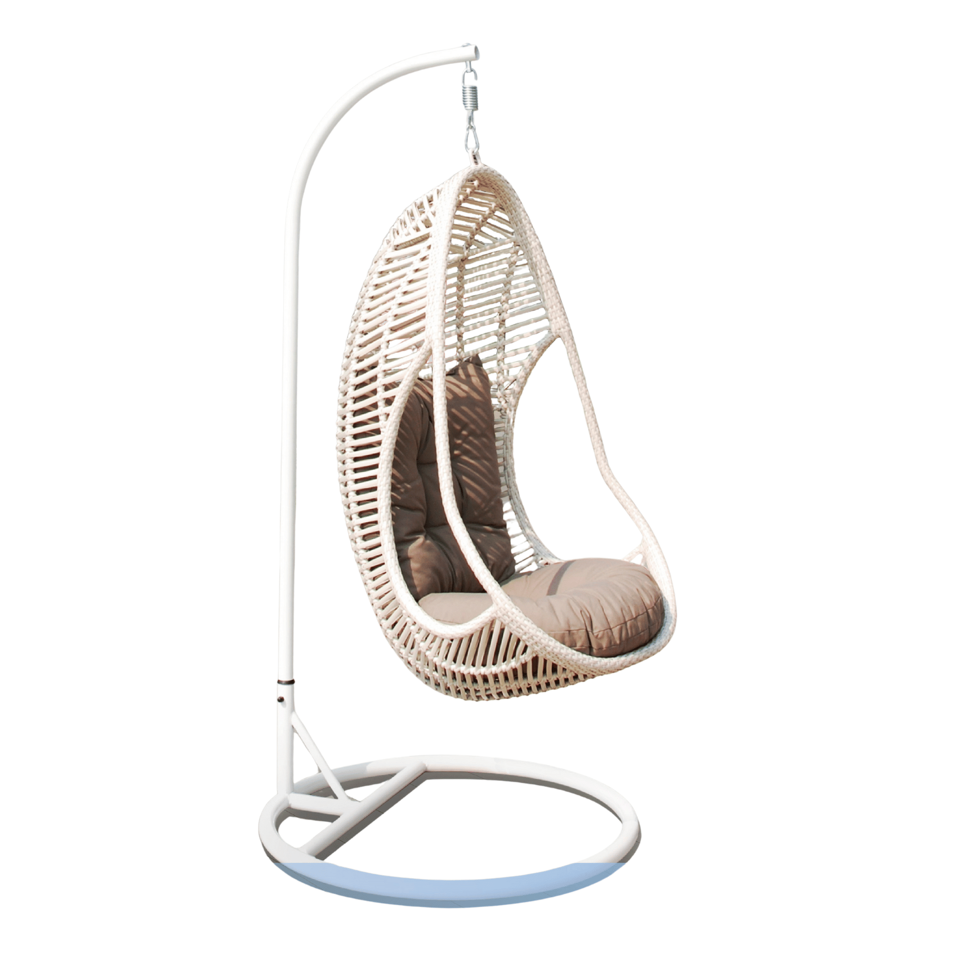 Cici Hanging Wicker Egg Chair - Grey-white