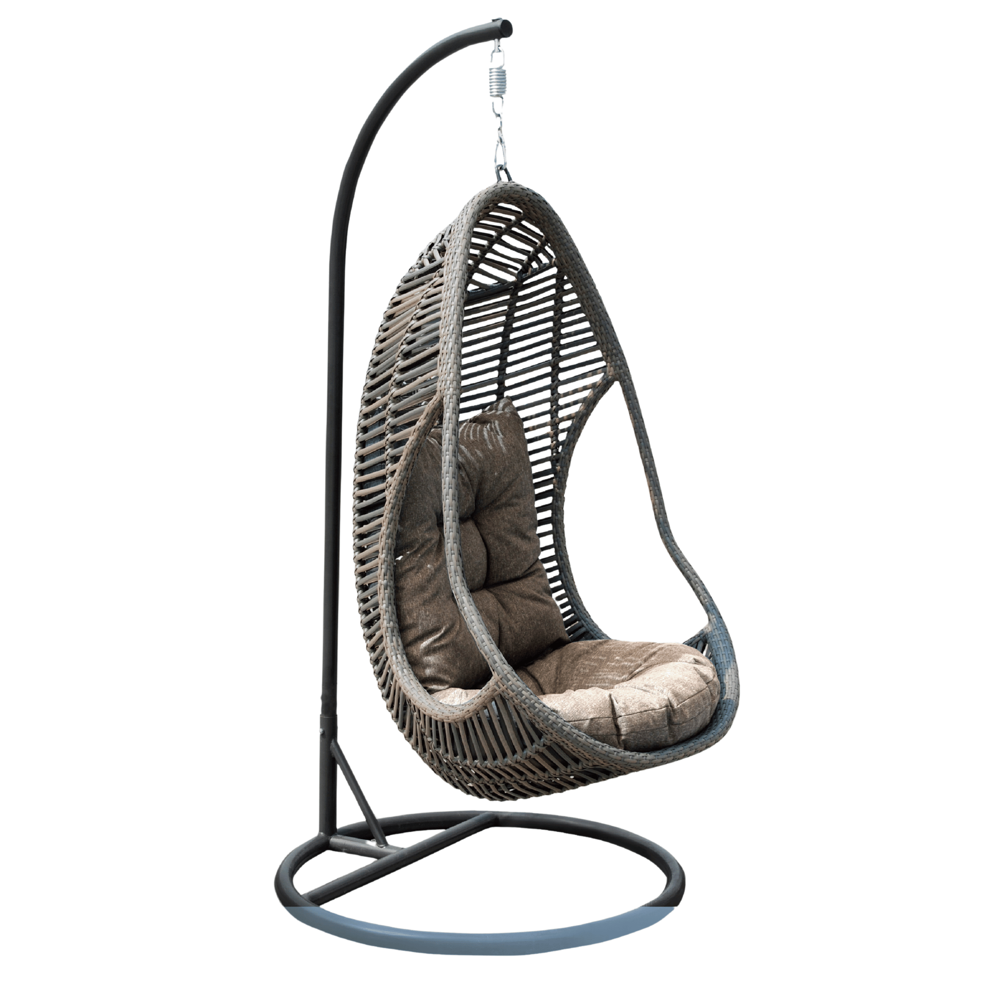 Cici Hanging Wicker Egg Chair - Texture-grey