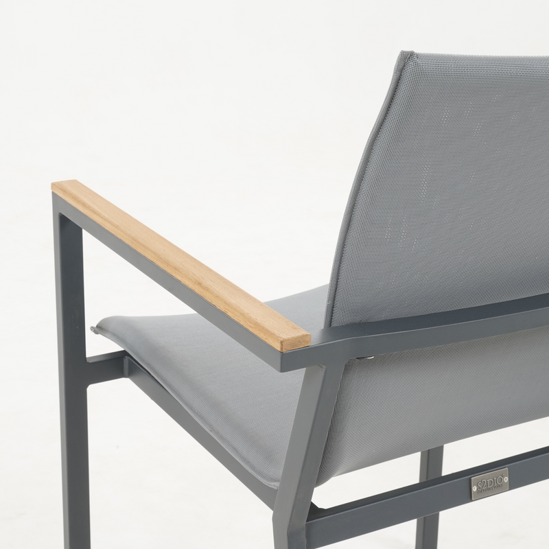 Cortez Outdoor Dining Chair - matt grey frame