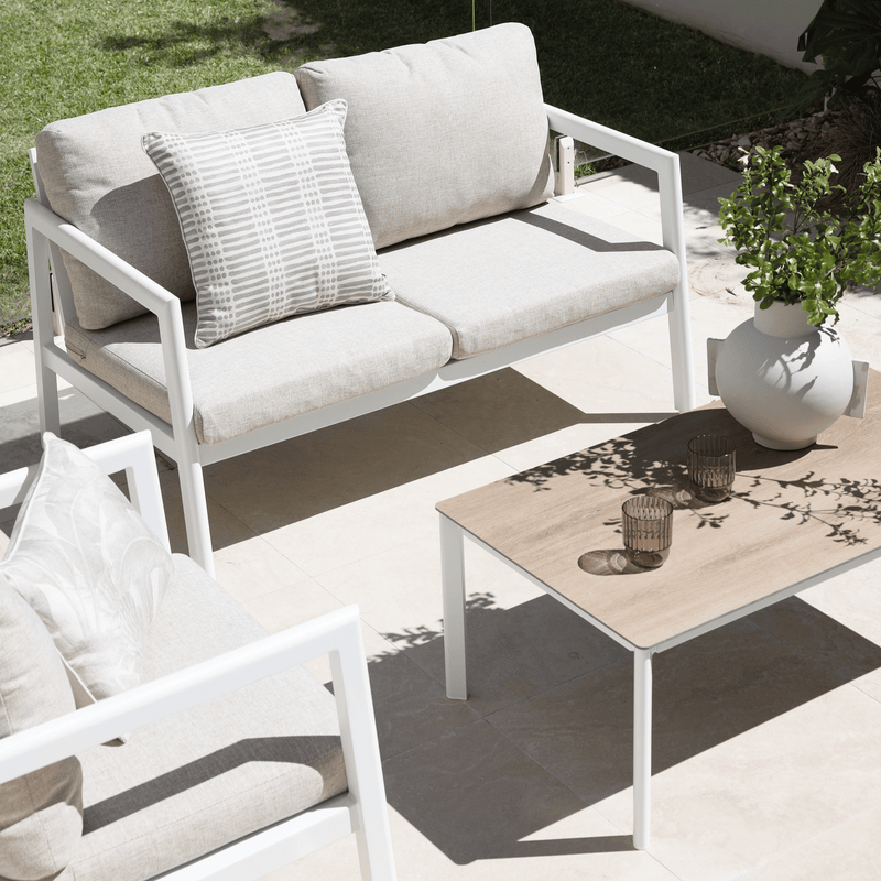 Cruz 4 piece Outdoor Lounge Setting White/Natural