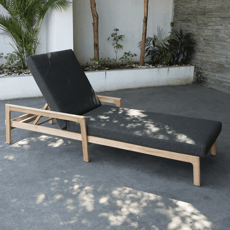 Cuba outdoor teak sunlounge with Copacabana-090 cushion