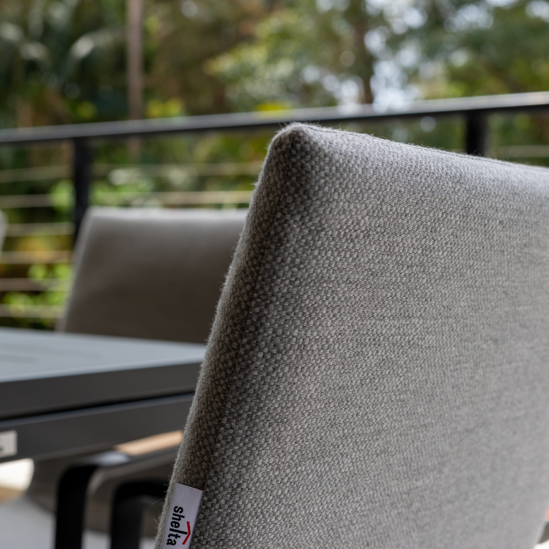 Diamond Padded Aluminium Outdoor Dining Chair - Charcoal