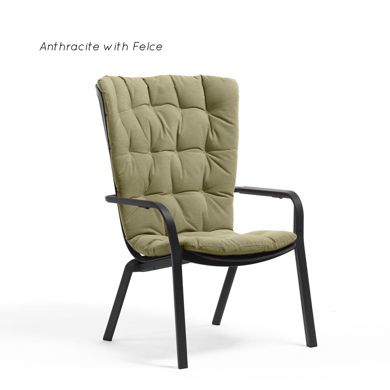 Folio high-back chair with cushion by Nardi - 6 colour combinations- outdoor lounge chair