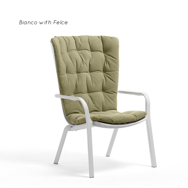 Folio high-back chair with cushion by Nardi - 6 colour combinations- outdoor lounge chair