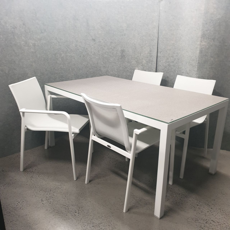 Frejus table with Chic chairs - 5pce outdoor dining setting