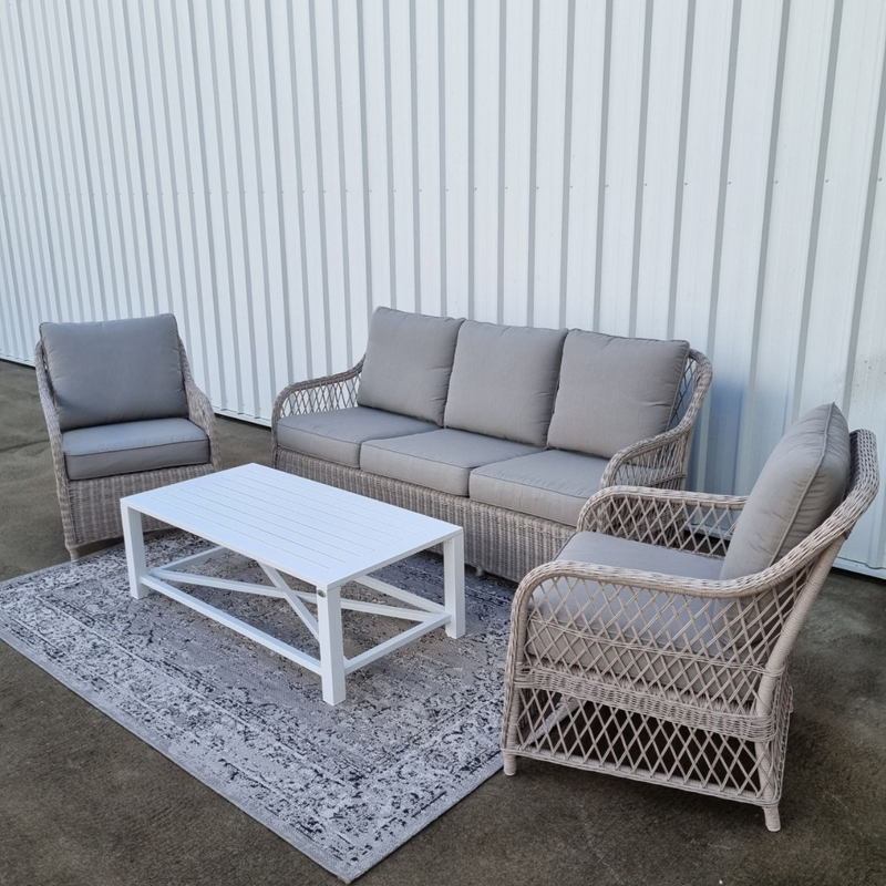 Glenview wicker outdoor lounge set 4 piece