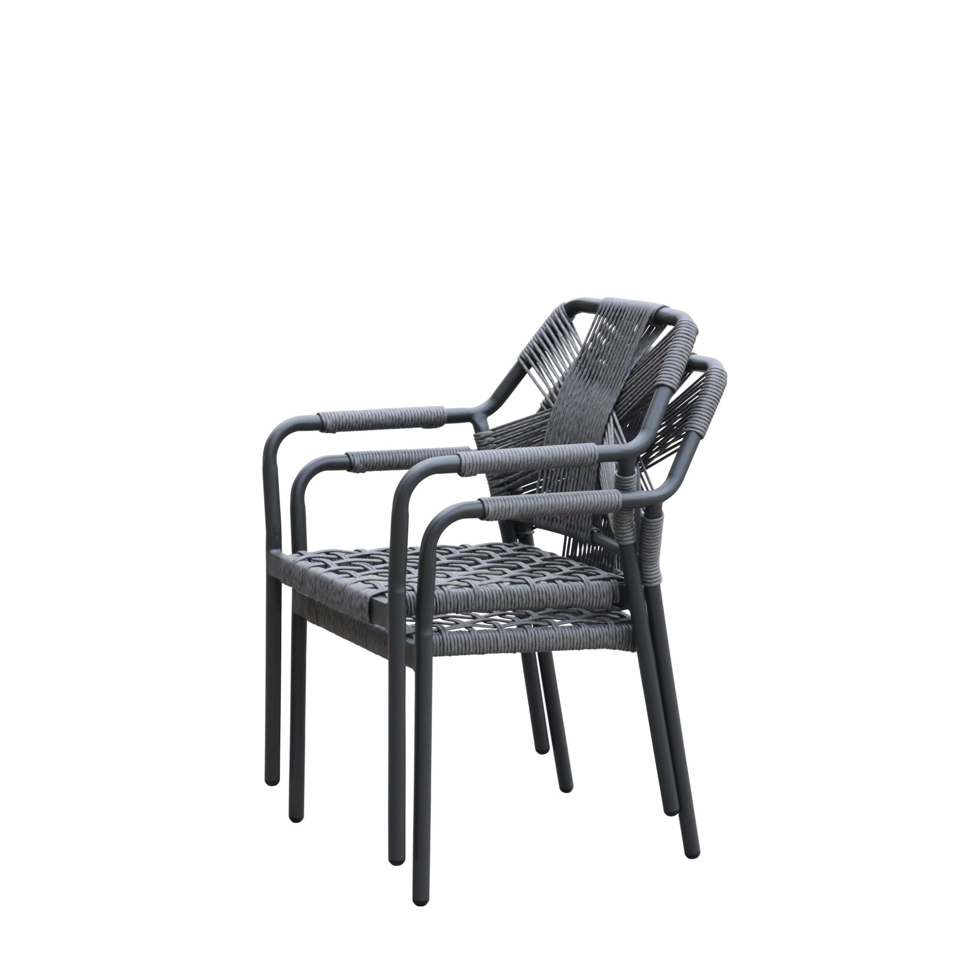 Havana Outdoor Dining Setting – 7-Piece Table & Chairs Set - Dark Grey