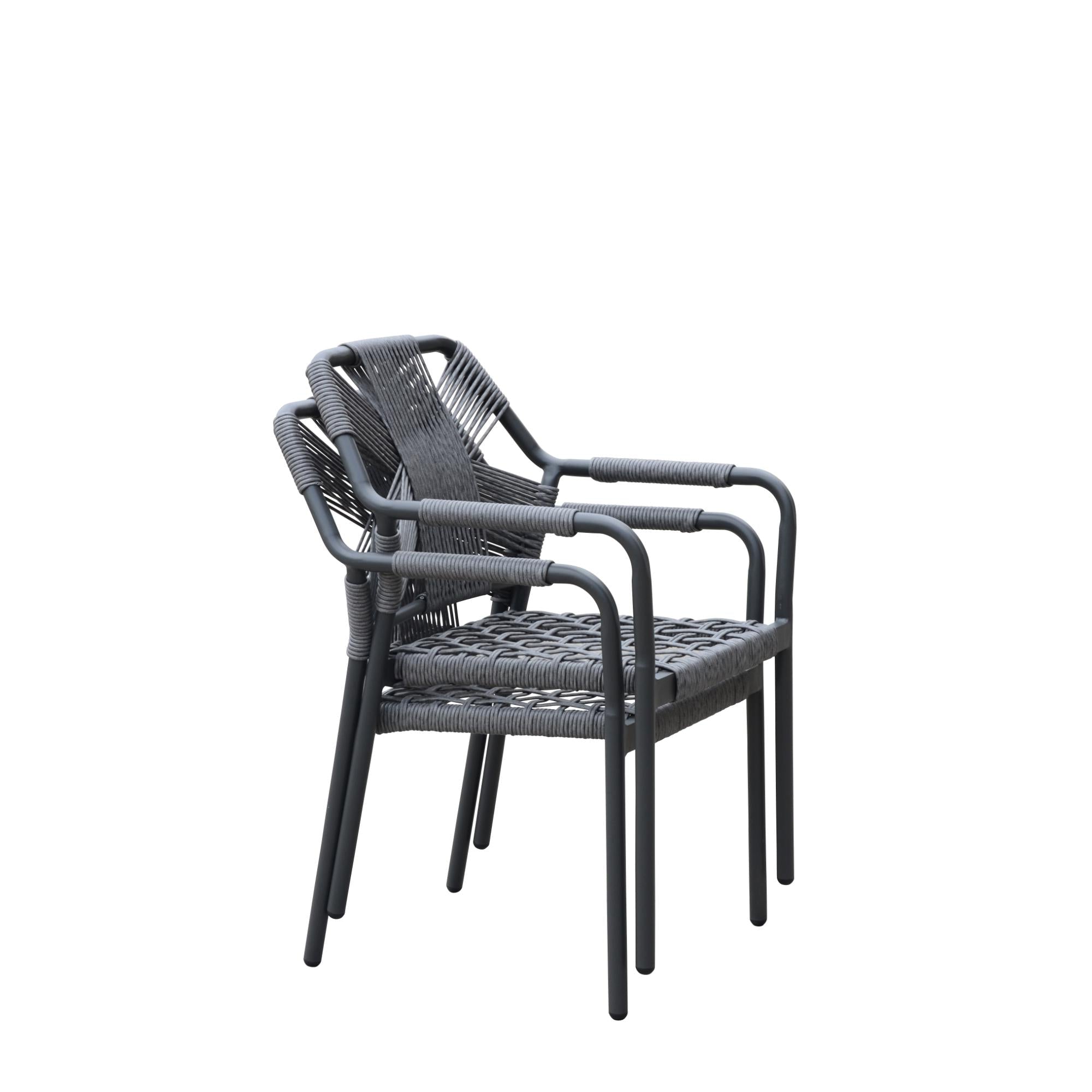 Havana Wick-rope Outdoor Dining Chair - Dark Grey