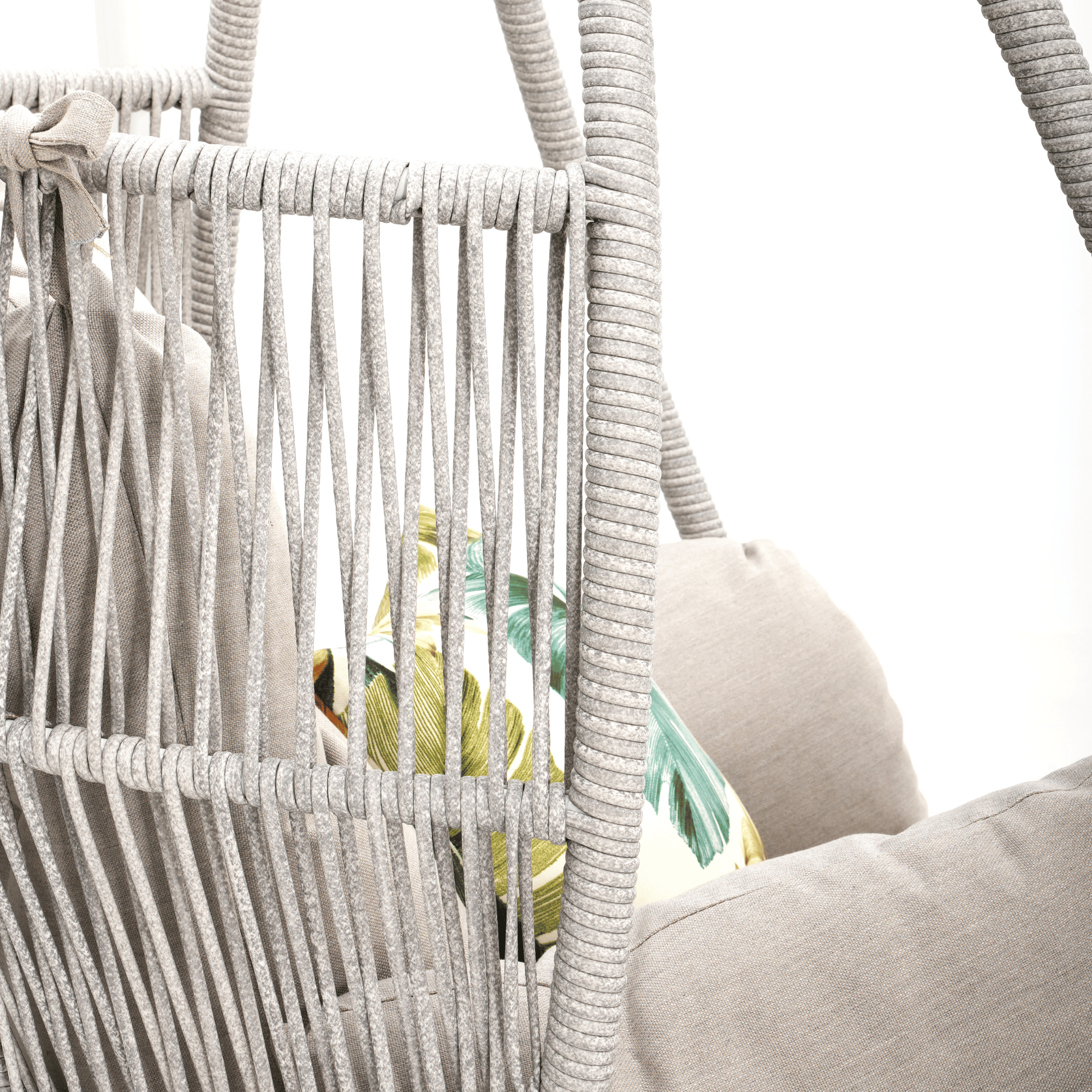 Hervey Bay Hanging Wicker Egg Chair - Light Grey