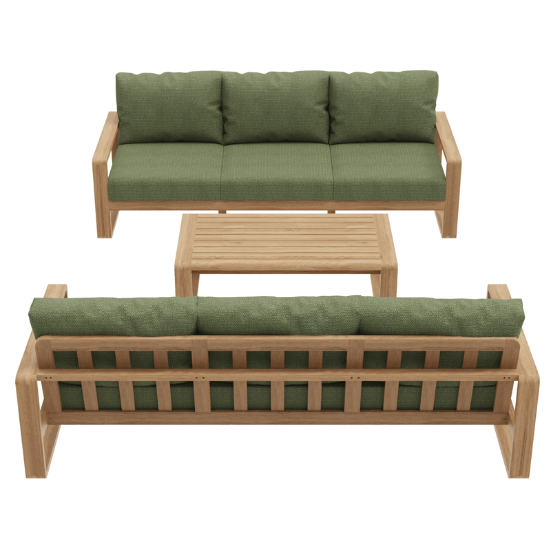 Honolulu 3piece Outdoor Lounge Setting with three-seater