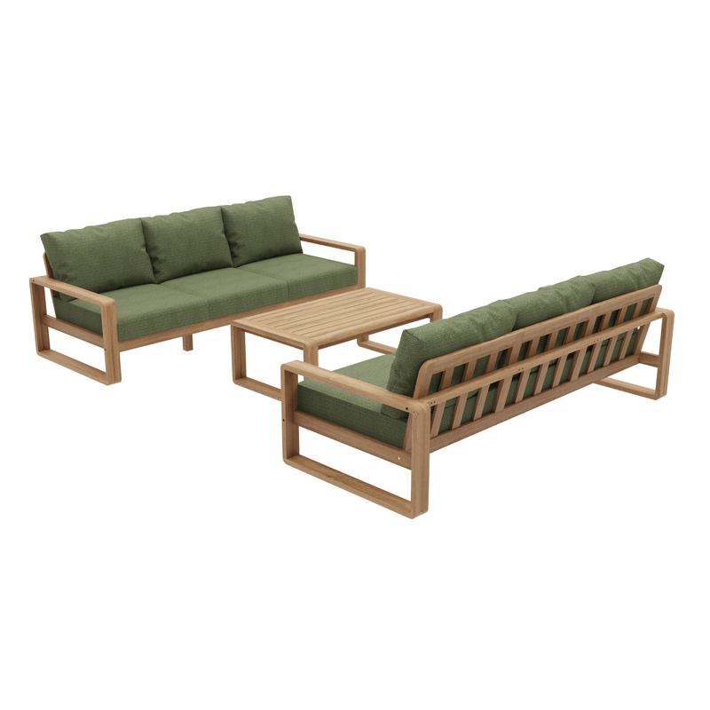 Honolulu 3piece Outdoor Lounge Setting with three-seater