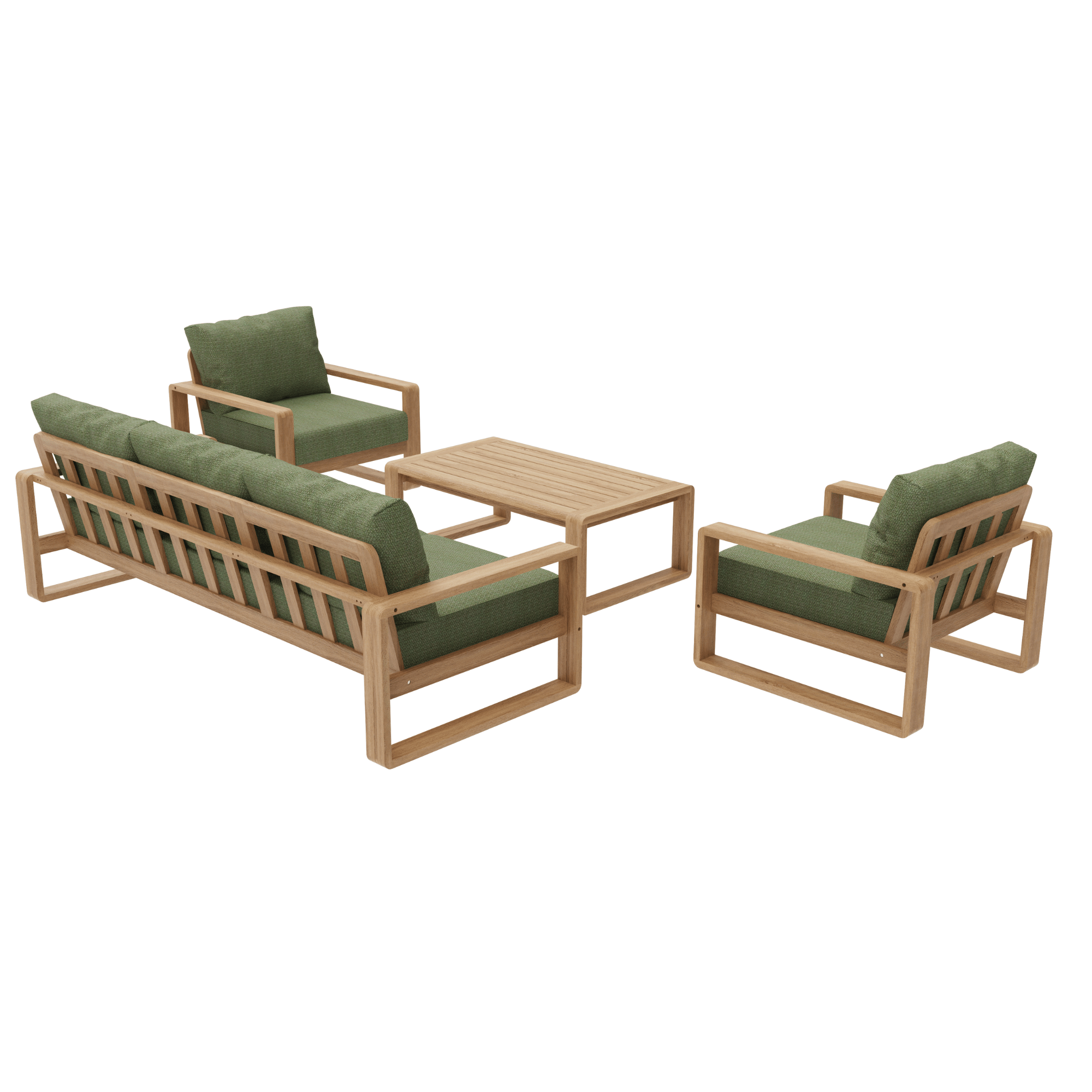 Honolulu 4piece Outdoor Lounge Setting with three-seater