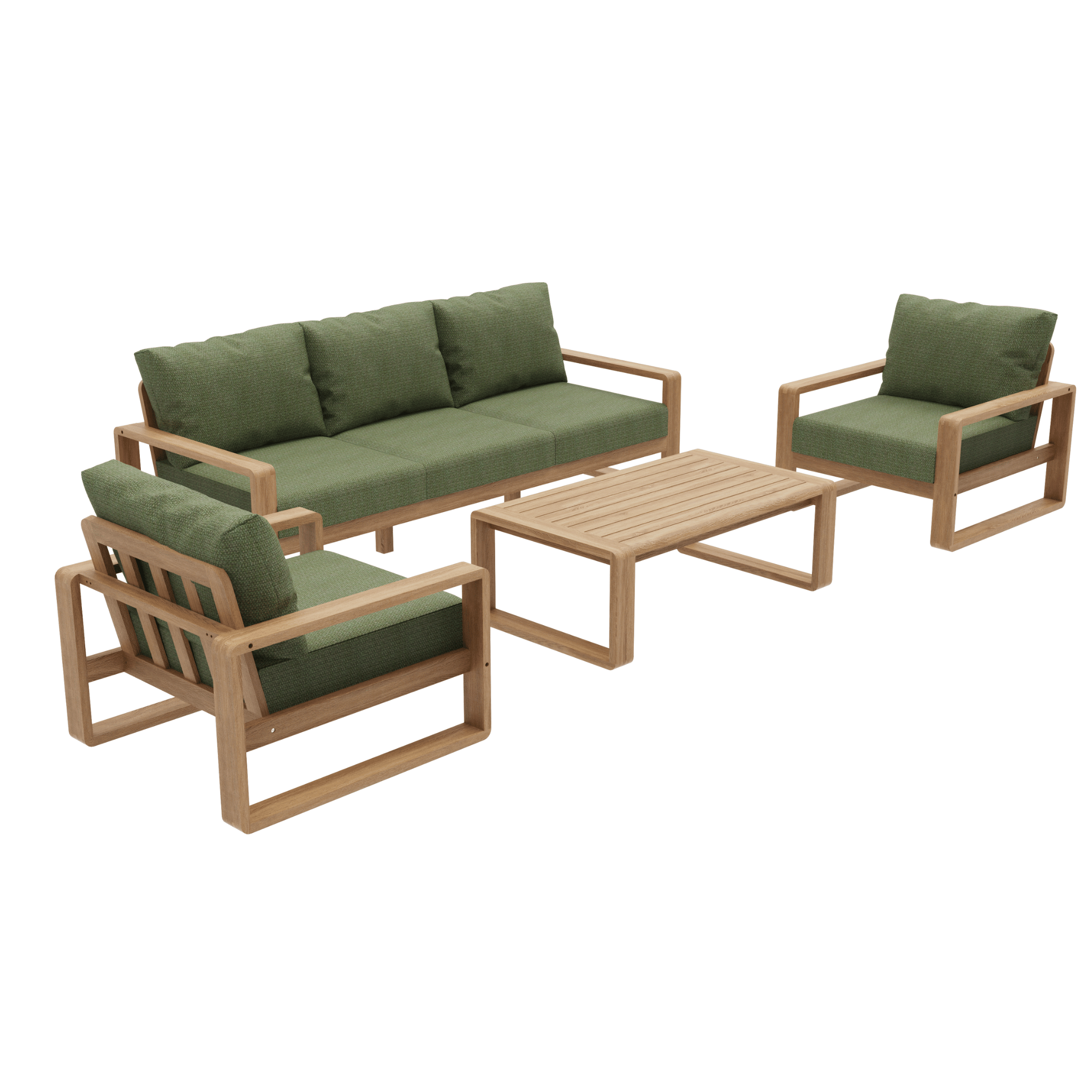 Honolulu 4piece Outdoor Lounge Setting with three-seater