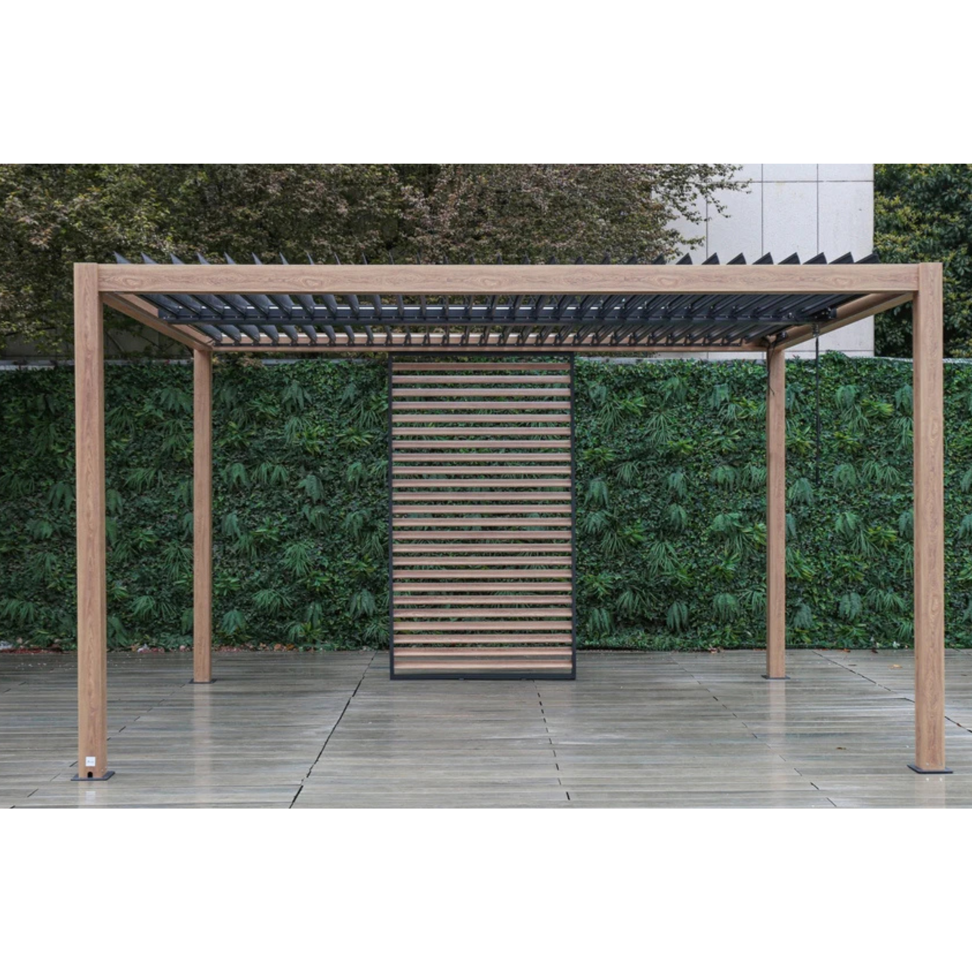 Kayden Semi Permanent Aluminium Pergola - wood-look BASE/FRAME ONLY - 2 sizes