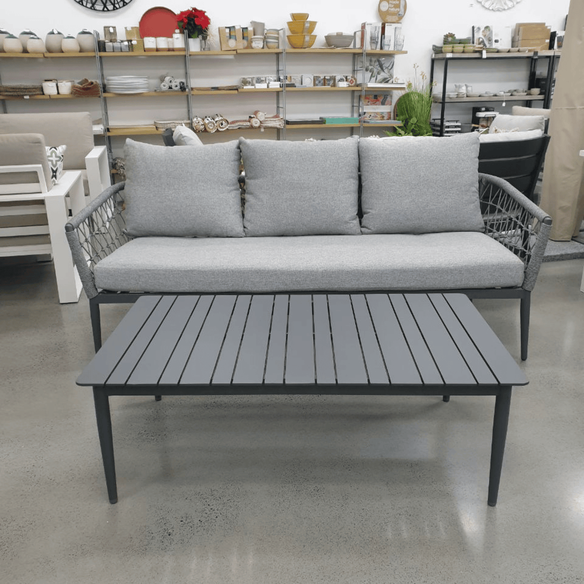Kinsley 4pce Lounge Setting with 3-seater - Charcoal