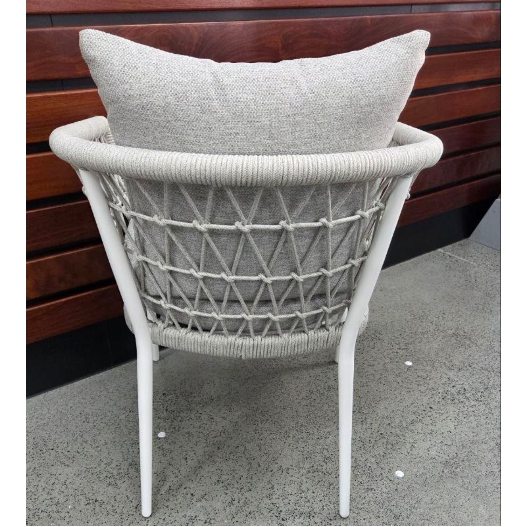 Back view of Kinsley Rope Dining Chair - White