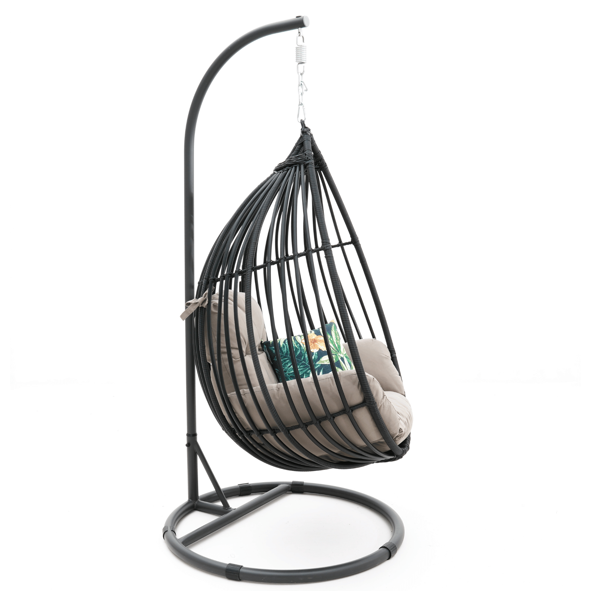 Koala Hanging Wicker Egg Chair - Black